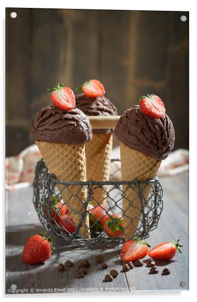 Chocolate Ice Creams Acrylic by Amanda Elwell