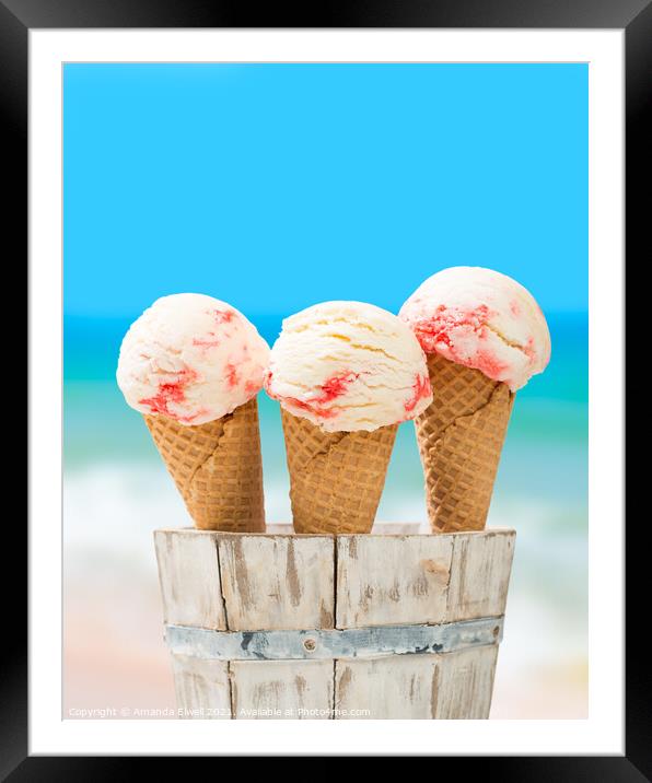 Ice Creams Framed Mounted Print by Amanda Elwell