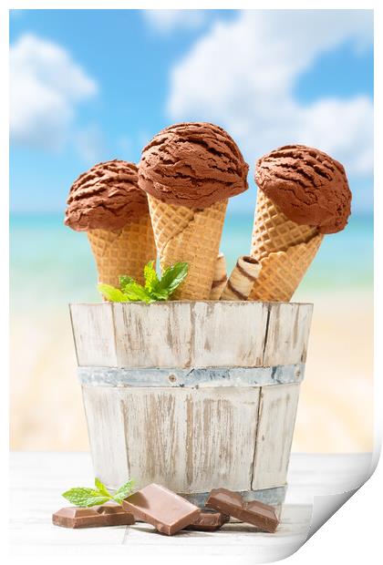 Chocolate Icecream Print by Amanda Elwell