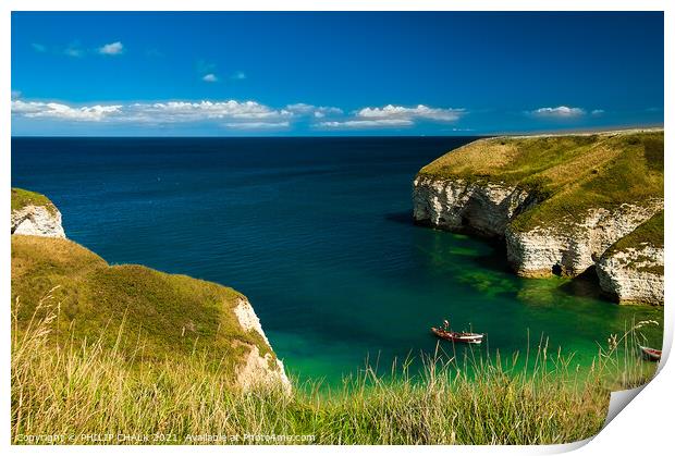 Flamborough north landing on the Yorkshire east coast 159 Print by PHILIP CHALK