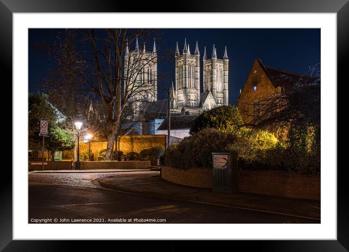 Lincoln Cathedral Long Exposure Framed Mounted Print by John Lawrence