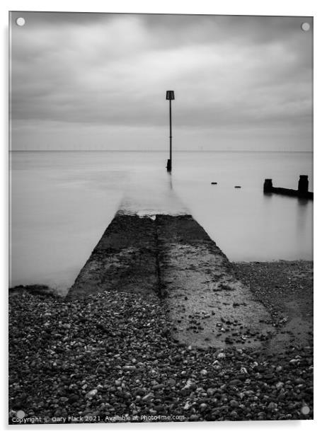 Tankerton Beach In Monochrome Acrylic by That Foto