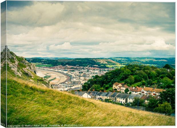 View of Llandudno from Great Orme Country Park, Llandudno, Conwy Canvas Print by Mehul Patel