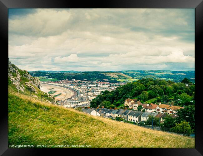 View of Llandudno from Great Orme Country Park, Llandudno, Conwy Framed Print by Mehul Patel