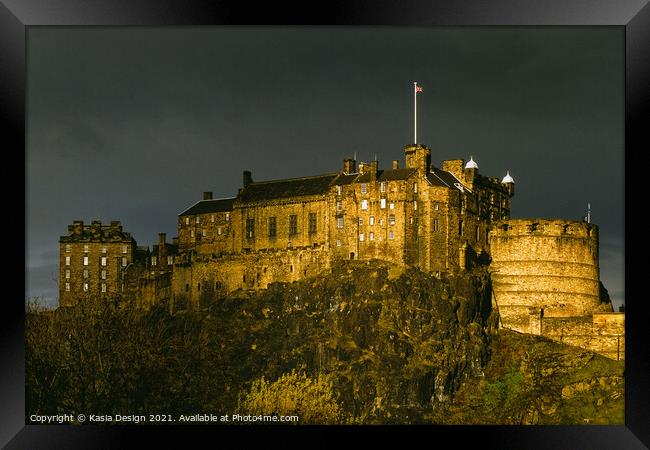 Edinburgh Castle in November Light Framed Print by Kasia Design