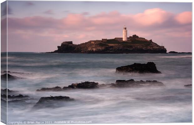 Godrevy Lighthouse, Hayle, St Ives Bay, Cornwall  Canvas Print by Brian Pierce