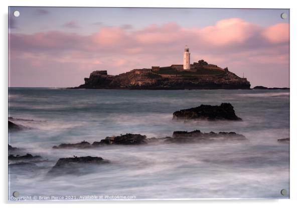 Godrevy Lighthouse, Hayle, St Ives Bay, Cornwall  Acrylic by Brian Pierce