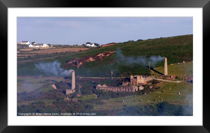 Smoking Chimneys, Carnkie, Cornwall Framed Mounted Print by Brian Pierce