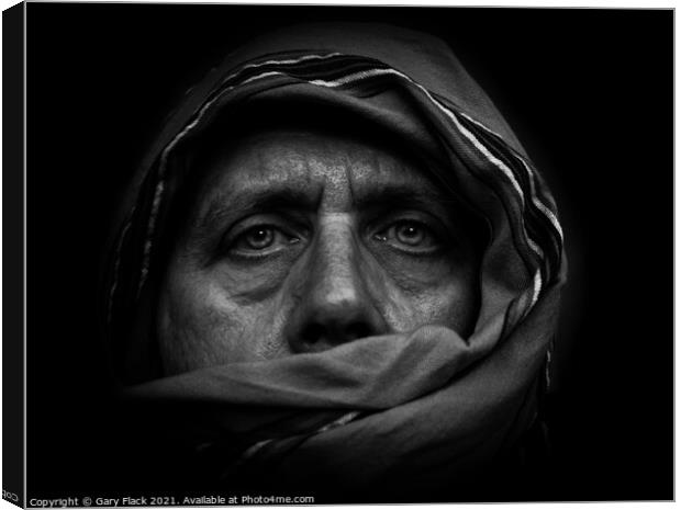 Nomad Monochrome portrait - self portrait Canvas Print by That Foto