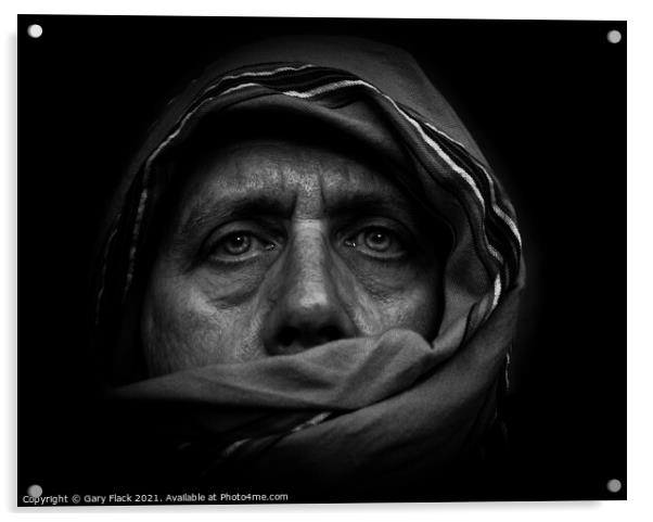 Nomad Monochrome portrait - self portrait Acrylic by That Foto