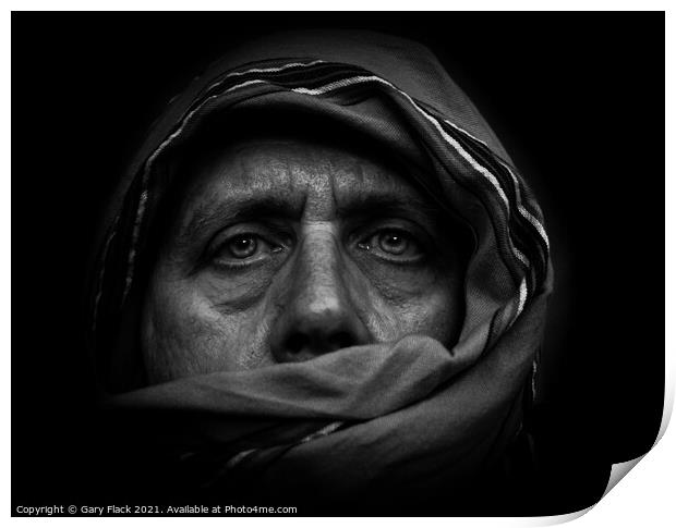 Nomad Monochrome portrait - self portrait Print by That Foto