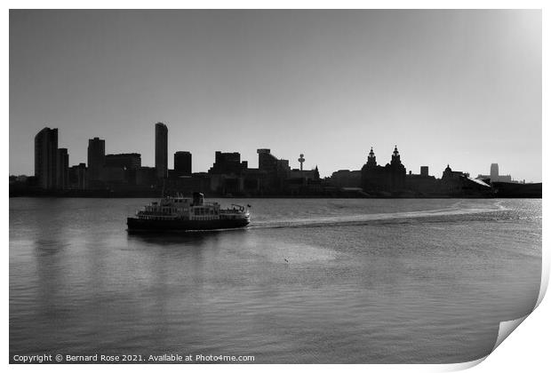 Morning Ferry from Liverpool Print by Bernard Rose Photography