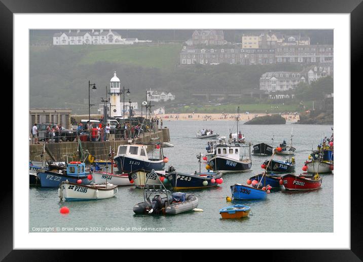 Floggy Day at St Ives, Cornwall Framed Mounted Print by Brian Pierce