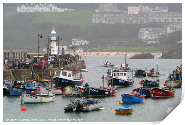 Floggy Day at St Ives, Cornwall Print by Brian Pierce