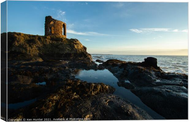 Lady Tower at Sunrise, Elie, Fife Canvas Print by Ken Hunter
