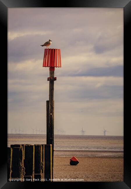 Cleethorpes Beach tide marker Framed Print by That Foto