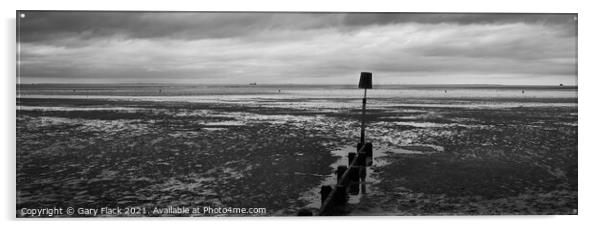 Cleethorpes Beach Panorama in monochrome Acrylic by That Foto