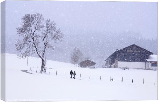 Walking in a Winter Wonderland Canvas Print by Kasia Design