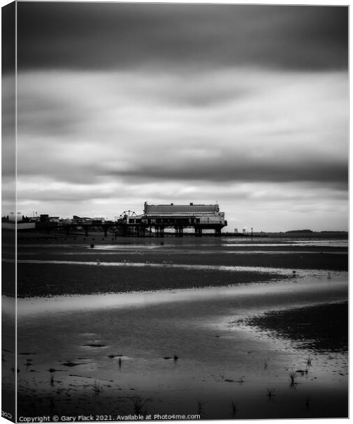 Cleethorpes Pier at Low tide in Monochrome Canvas Print by That Foto
