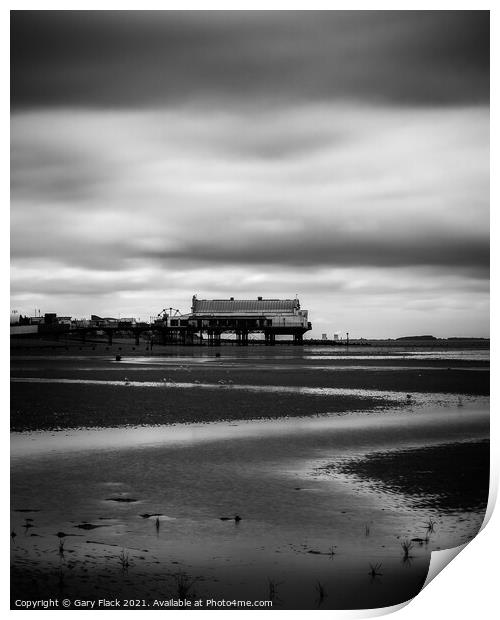 Cleethorpes Pier at Low tide in Monochrome Print by That Foto