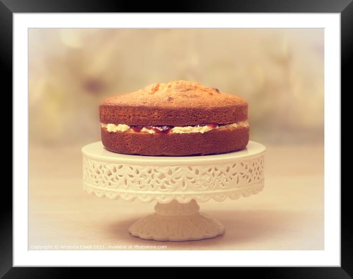 Victoria Sponge Framed Mounted Print by Amanda Elwell