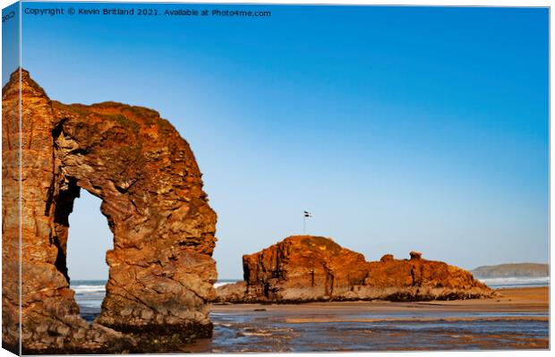 perranporth beach cornwall Canvas Print by Kevin Britland