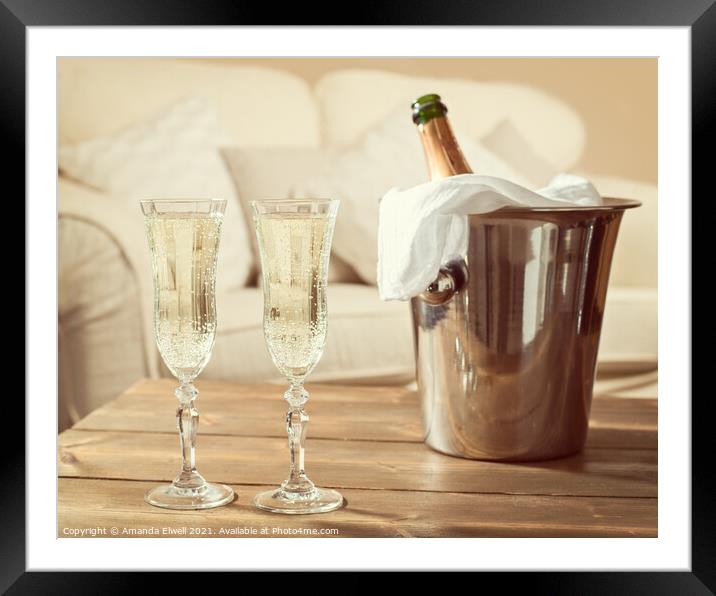 Champagne Celebration Framed Mounted Print by Amanda Elwell