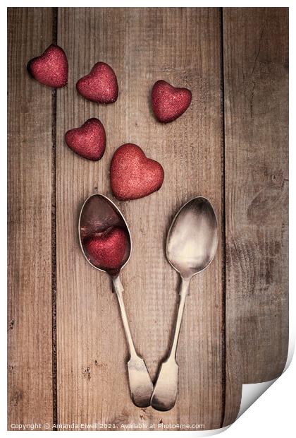 Valentines Day Spoons Print by Amanda Elwell