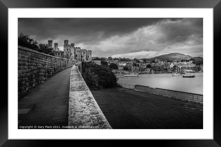 Conwy Castle and Conway River in Monchrome Framed Mounted Print by That Foto