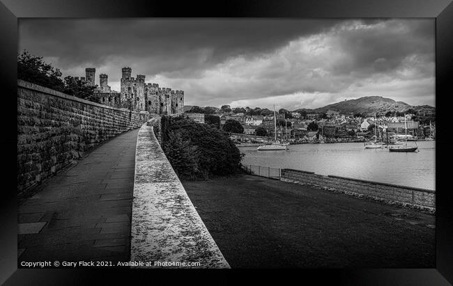 Conwy Castle and Conway River in Monchrome Framed Print by That Foto