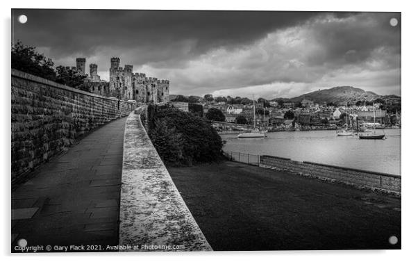 Conwy Castle and Conway River in Monchrome Acrylic by That Foto