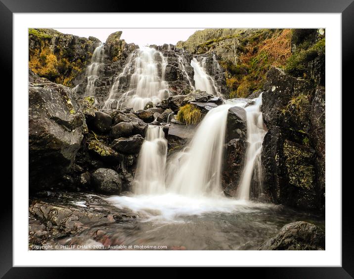Langdale waterfall 161 Framed Mounted Print by PHILIP CHALK