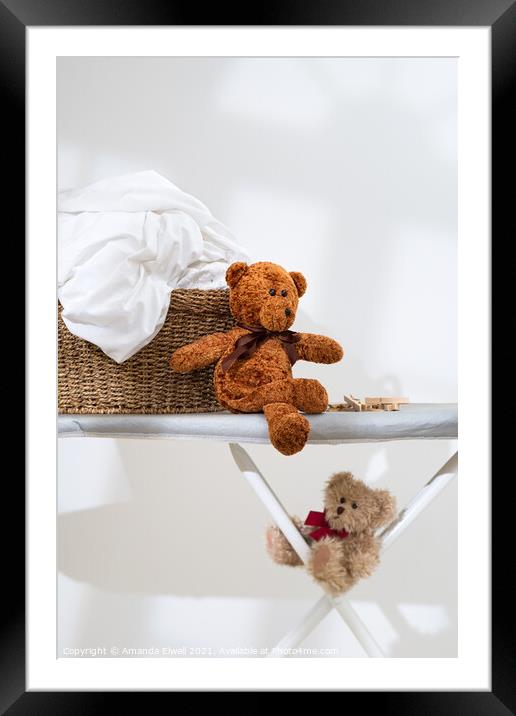 Teddies With The Laundry Basket Framed Mounted Print by Amanda Elwell