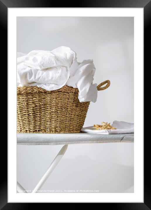 Basket Of Laundry Framed Mounted Print by Amanda Elwell