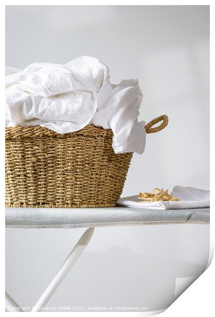 Basket Of Laundry Print by Amanda Elwell