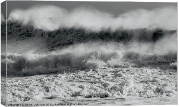 Storm waves Canvas Print by Simon Johnson