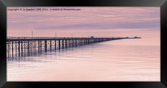 Southend Pier at Sunrise Framed Print by Jo Sowden
