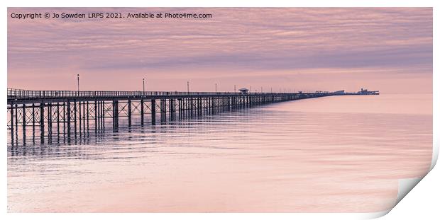 Southend Pier at Sunrise Print by Jo Sowden