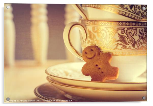 Gingerbread Man Acrylic by Amanda Elwell