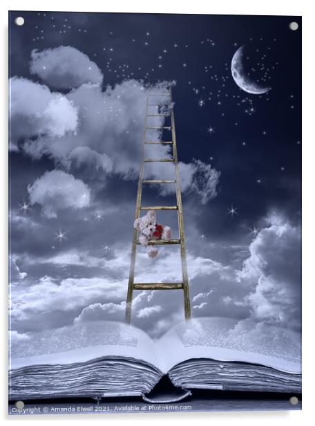 Bedtime Story Book Acrylic by Amanda Elwell