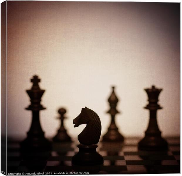 Chess Pieces Canvas Print by Amanda Elwell