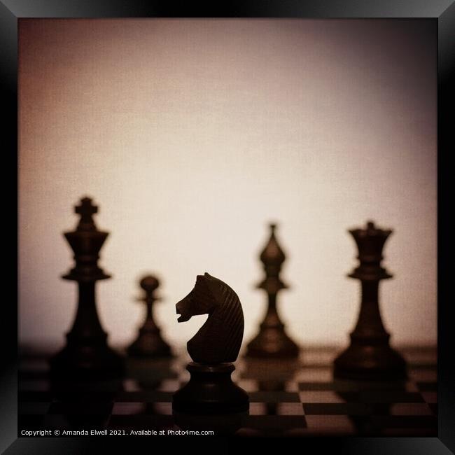 Chess Pieces Framed Print by Amanda Elwell