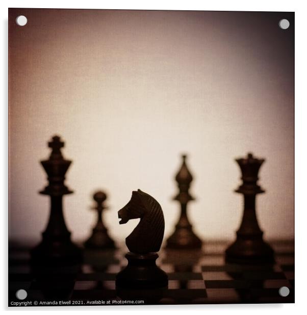 Chess Pieces Acrylic by Amanda Elwell