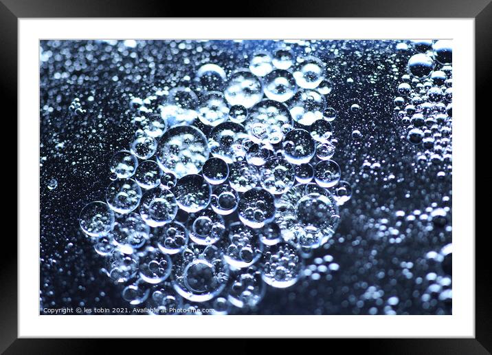 Abstract Bubbles Framed Mounted Print by les tobin