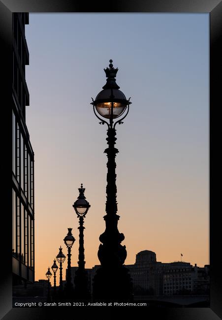 South Bank Street Lamps Framed Print by Sarah Smith