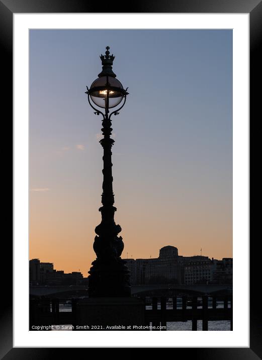 South Bank Street Lamp Framed Mounted Print by Sarah Smith