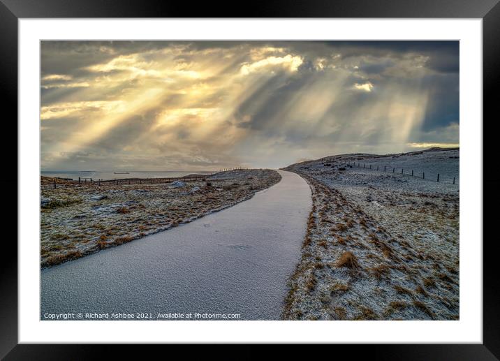 Snowy path at Brindister, Shetland Framed Mounted Print by Richard Ashbee