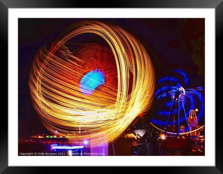 Fair Ride, Nottingham show ground  Framed Mounted Print by Holly Burgess