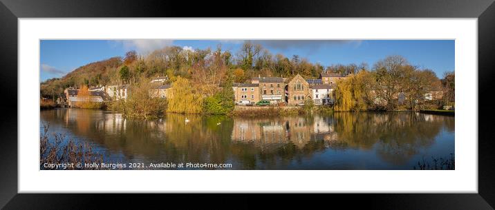Cromford water mill panoramic  Framed Mounted Print by Holly Burgess