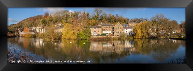 Cromford water mill panoramic  Framed Print by Holly Burgess
